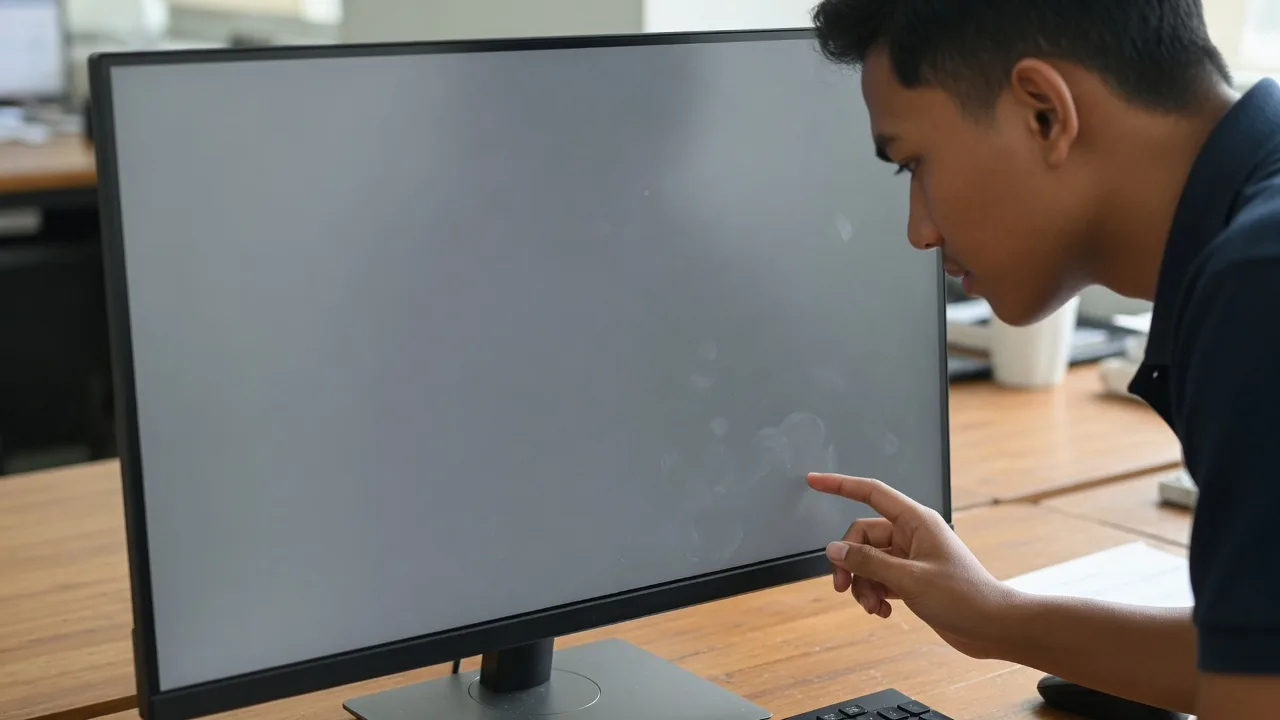 Abu-abu 5% di samping 50% untuk banding OLED dan keseragaman