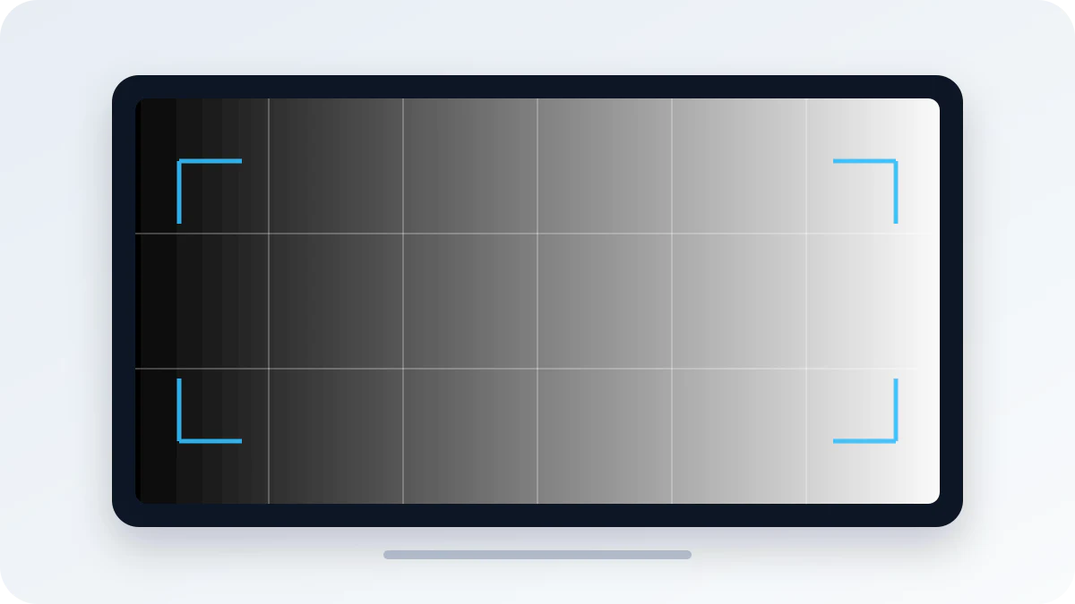 Grayscale gradient used to inspect monitor banding and brightness uniformity